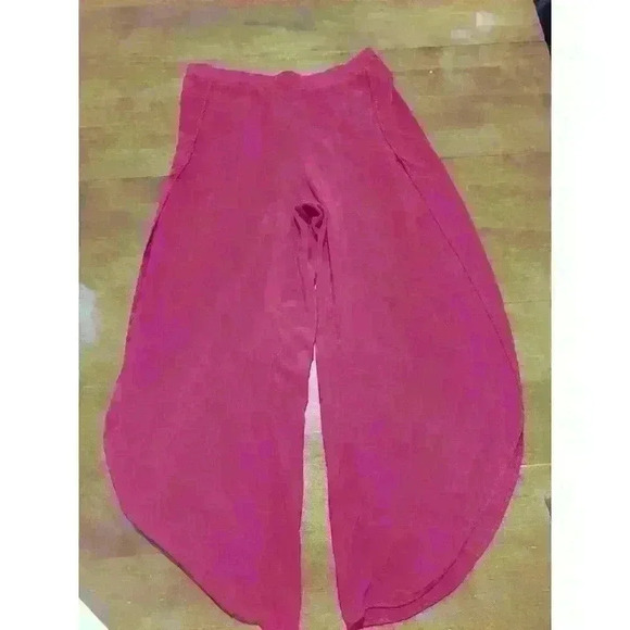 EUC Los Banditos Pants RED Rayon Boho Hippie XL - Picture 1 of 10